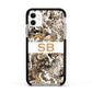 Custom Tan Snakeskin Apple iPhone 11 in White with Black Impact Case
