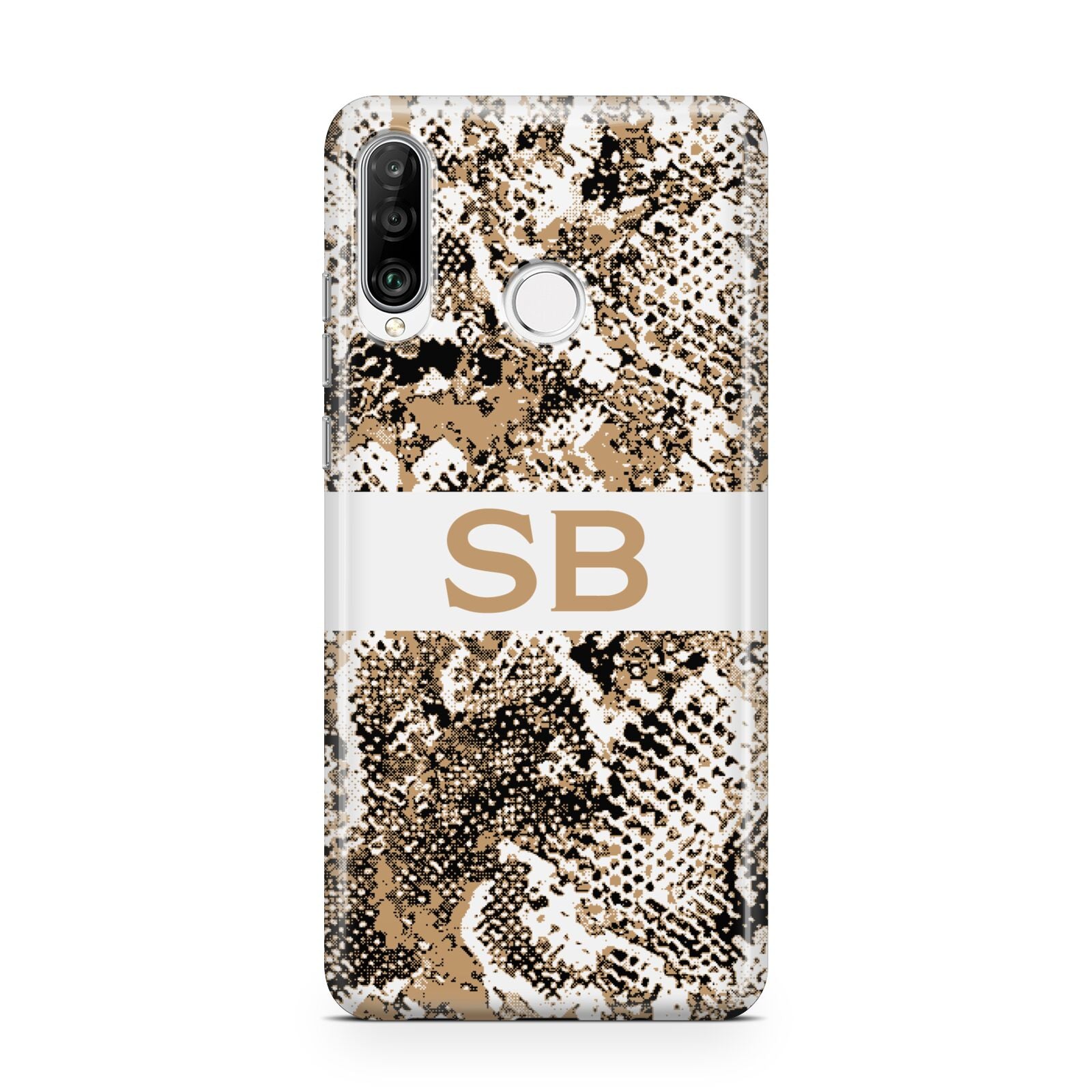 Custom Tan Snakeskin Huawei P30 Lite Phone Case