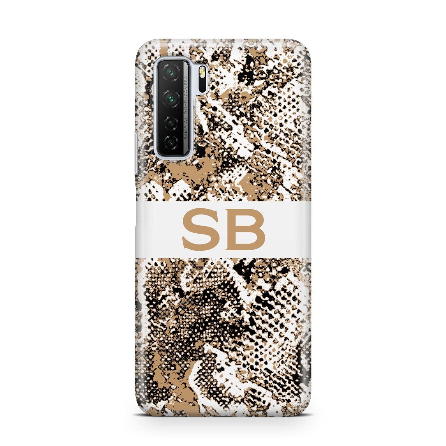 Custom Tan Snakeskin Huawei P40 Lite 5G Phone Case