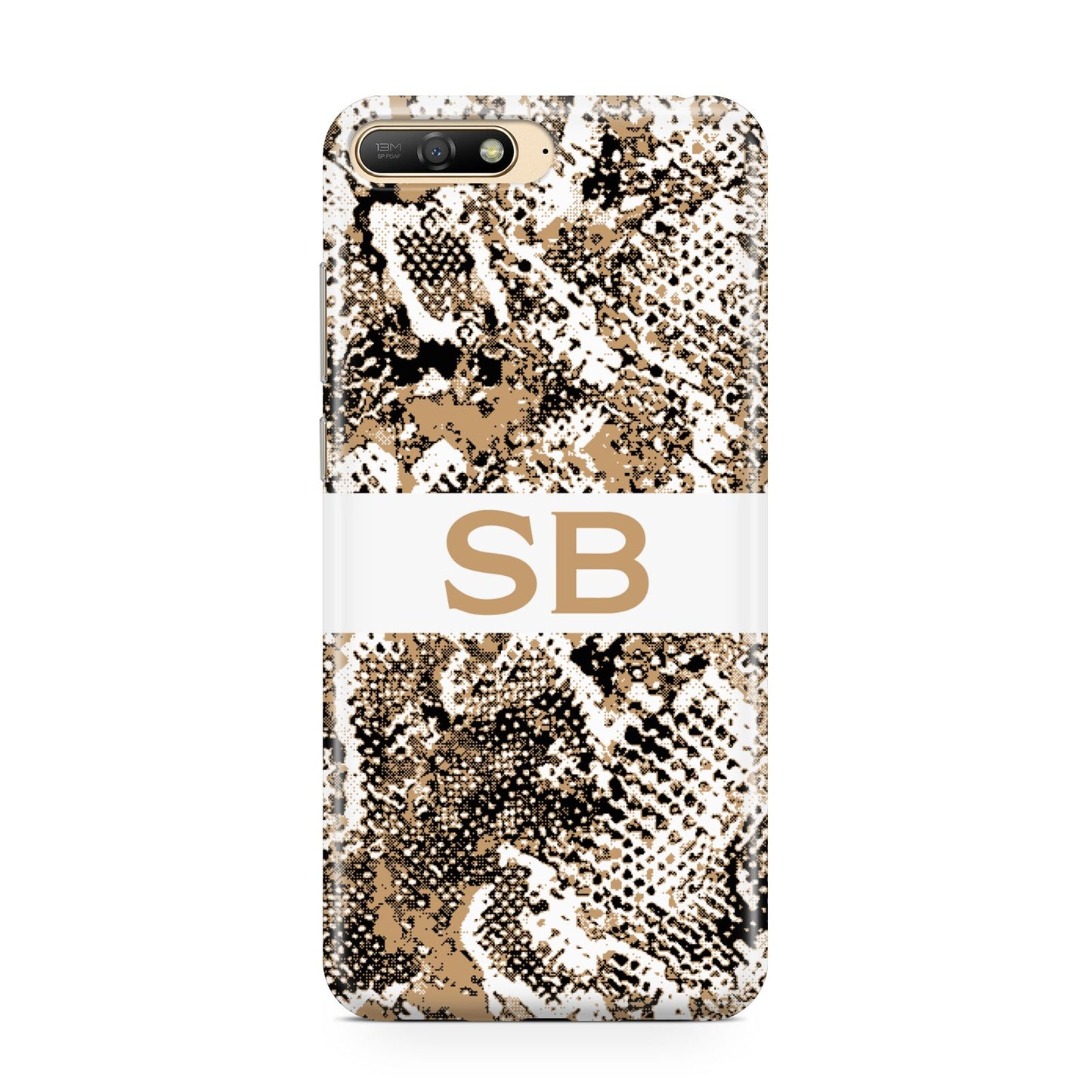 Custom Tan Snakeskin Huawei Y6 2018