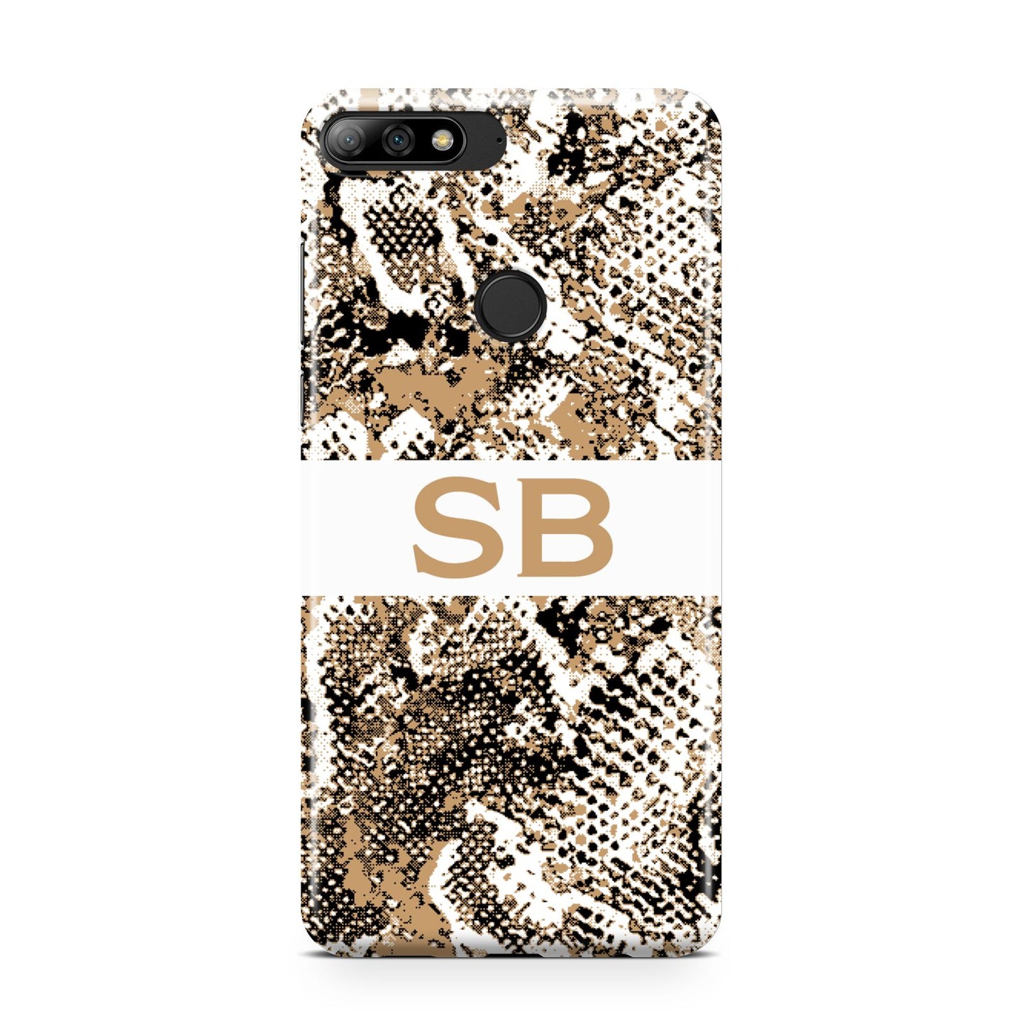 Custom Tan Snakeskin Huawei Y7 2018