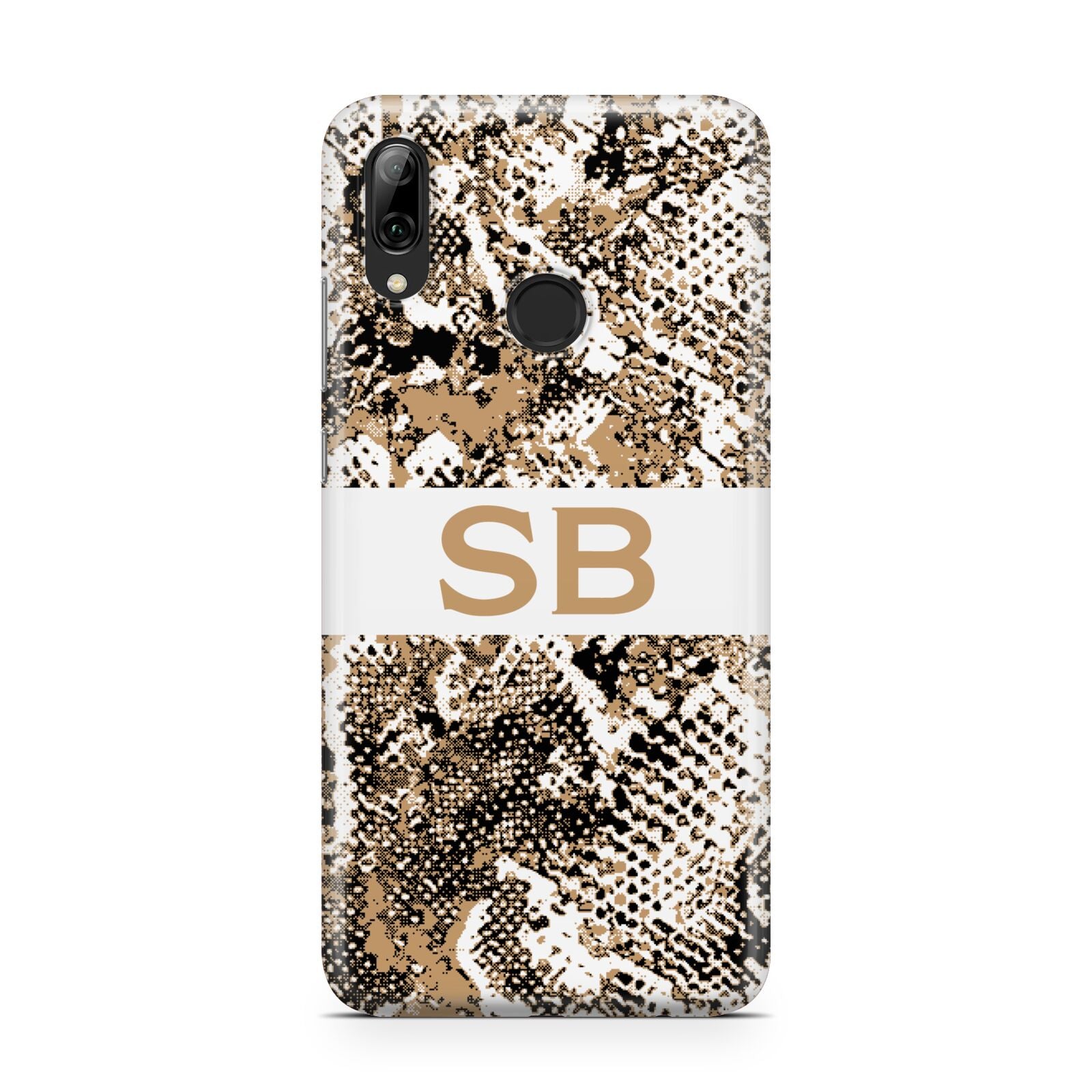 Custom Tan Snakeskin Huawei Y7 2019