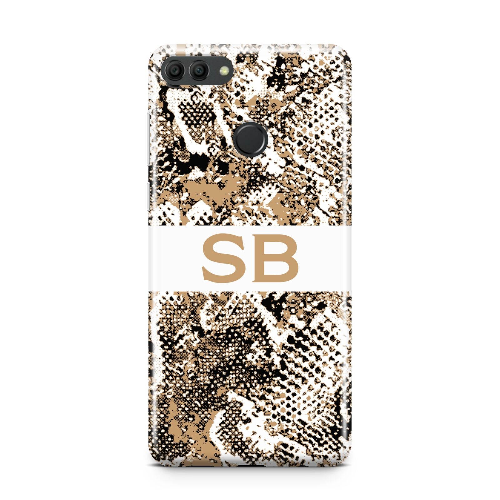 Custom Tan Snakeskin Huawei Y9 2018