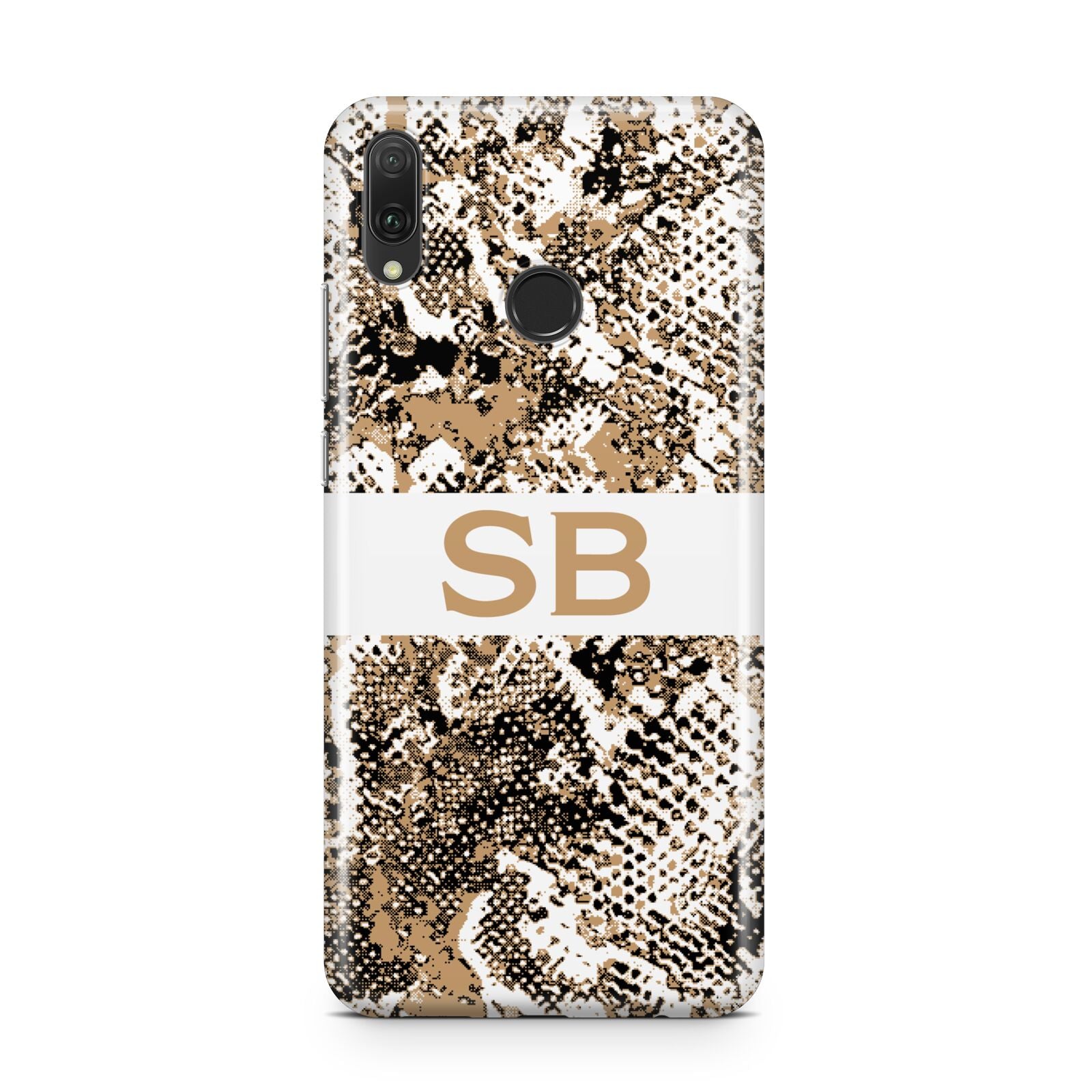 Custom Tan Snakeskin Huawei Y9 2019