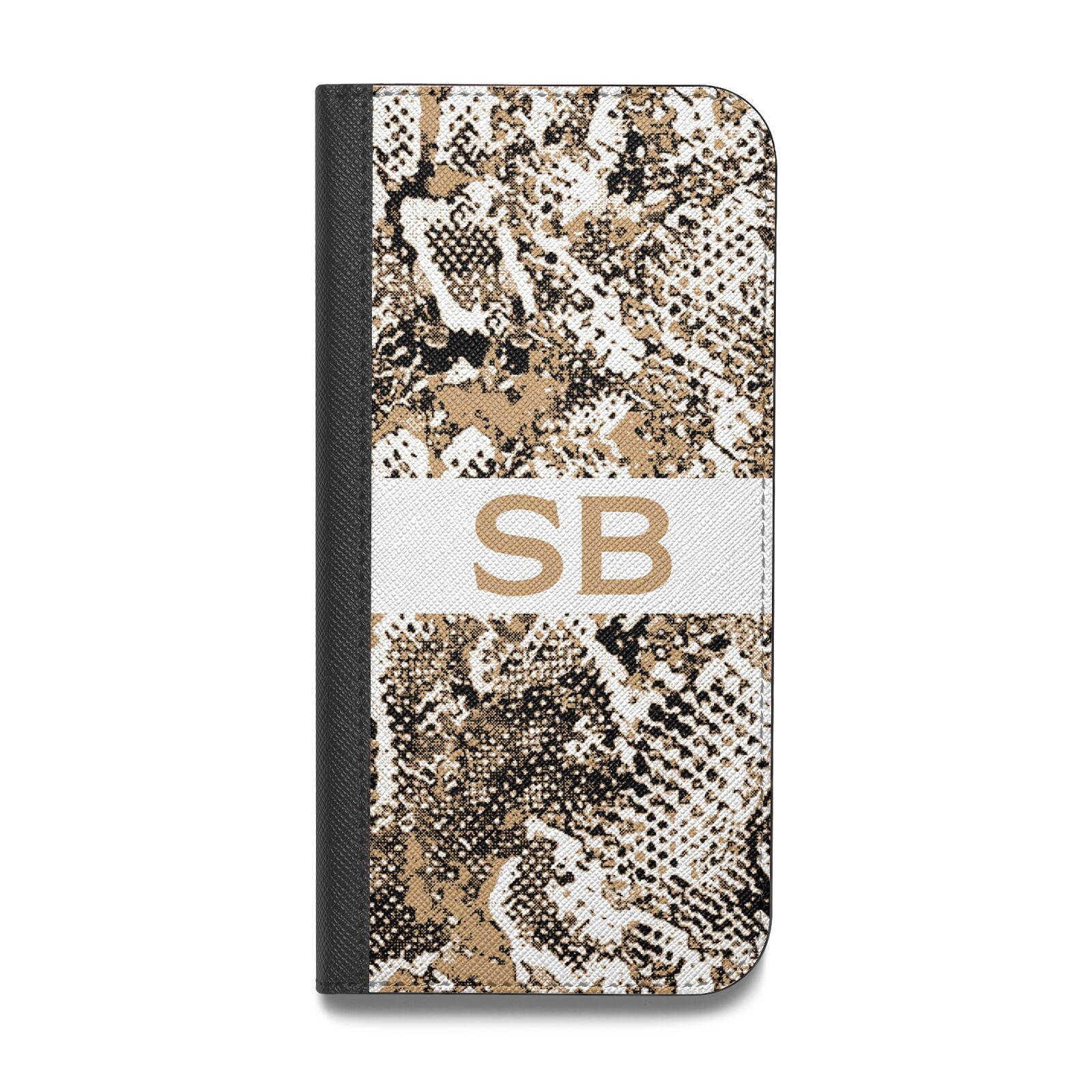 Custom Tan Snakeskin Vegan Leather Flip Samsung Case