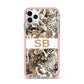 Custom Tan Snakeskin iPhone 11 Pro Max Impact Pink Edge Case