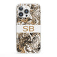 Custom Tan Snakeskin iPhone 13 Pro Clear Bumper Case