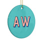 Custom Text Circle Decoration Side Angle