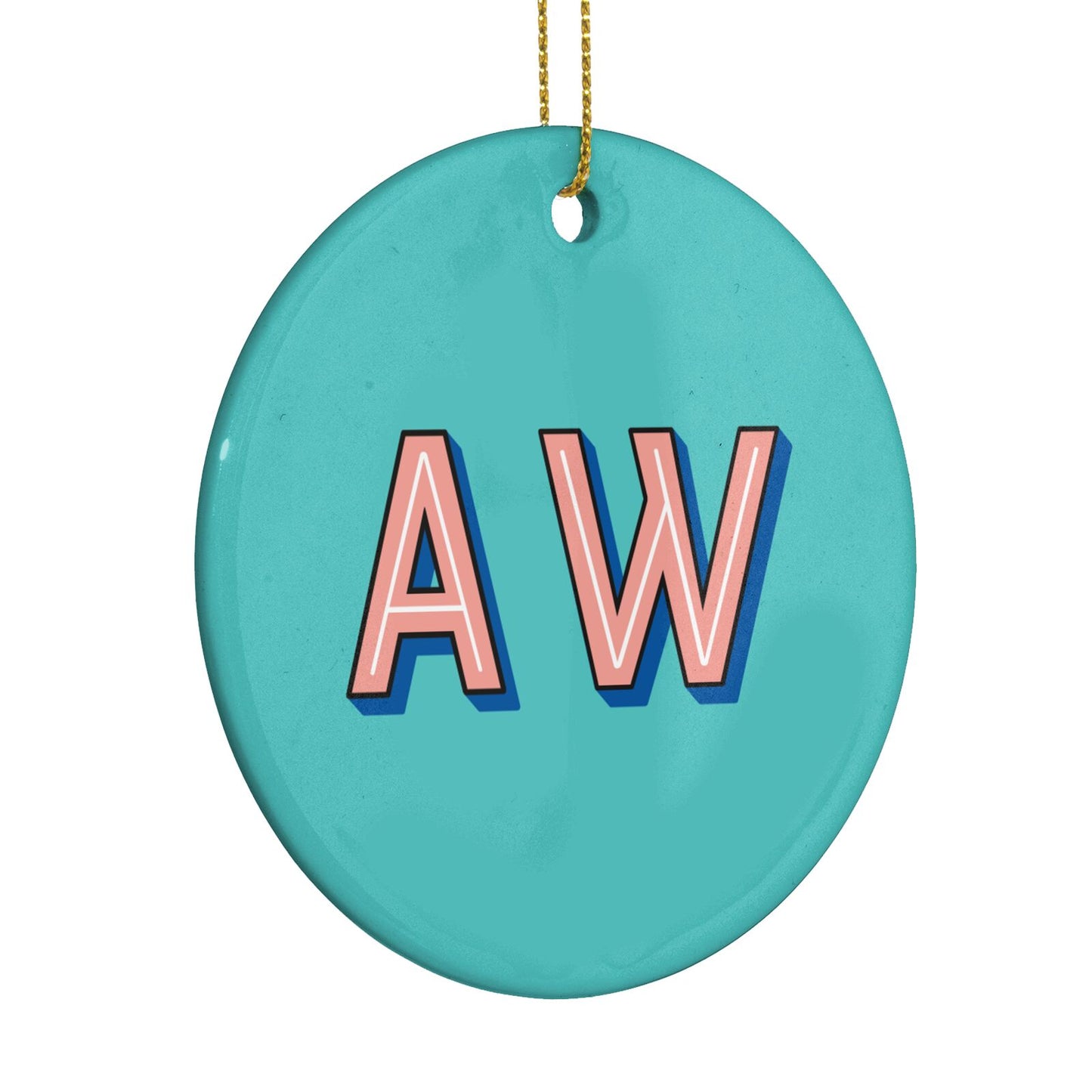 Custom Text Circle Decoration Side Angle