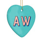 Custom Text Heart Decoration Side Angle