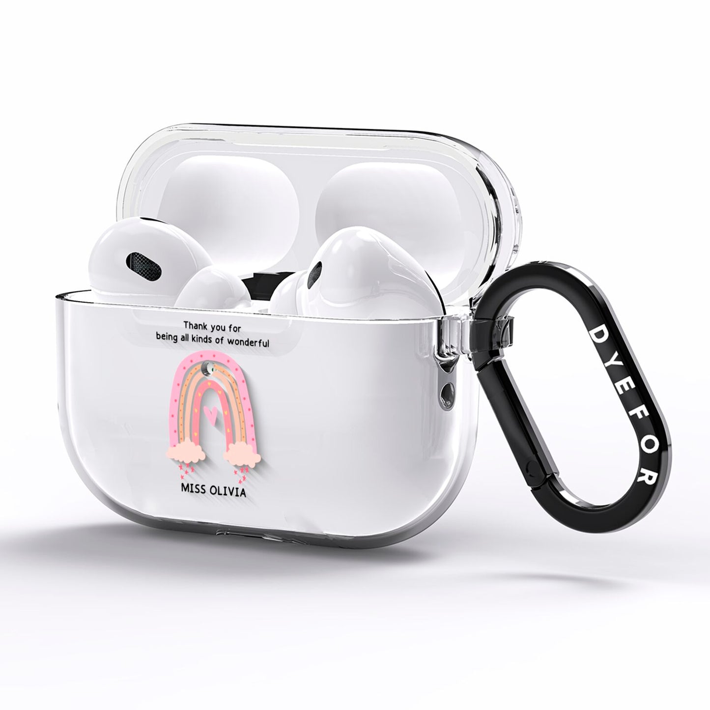 Custom Thank You Teacher AirPods Pro Clear Case Side Image