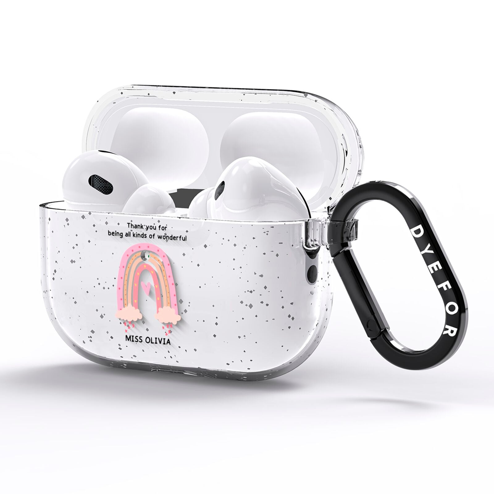 Custom Thank You Teacher AirPods Pro Glitter Case Side Image