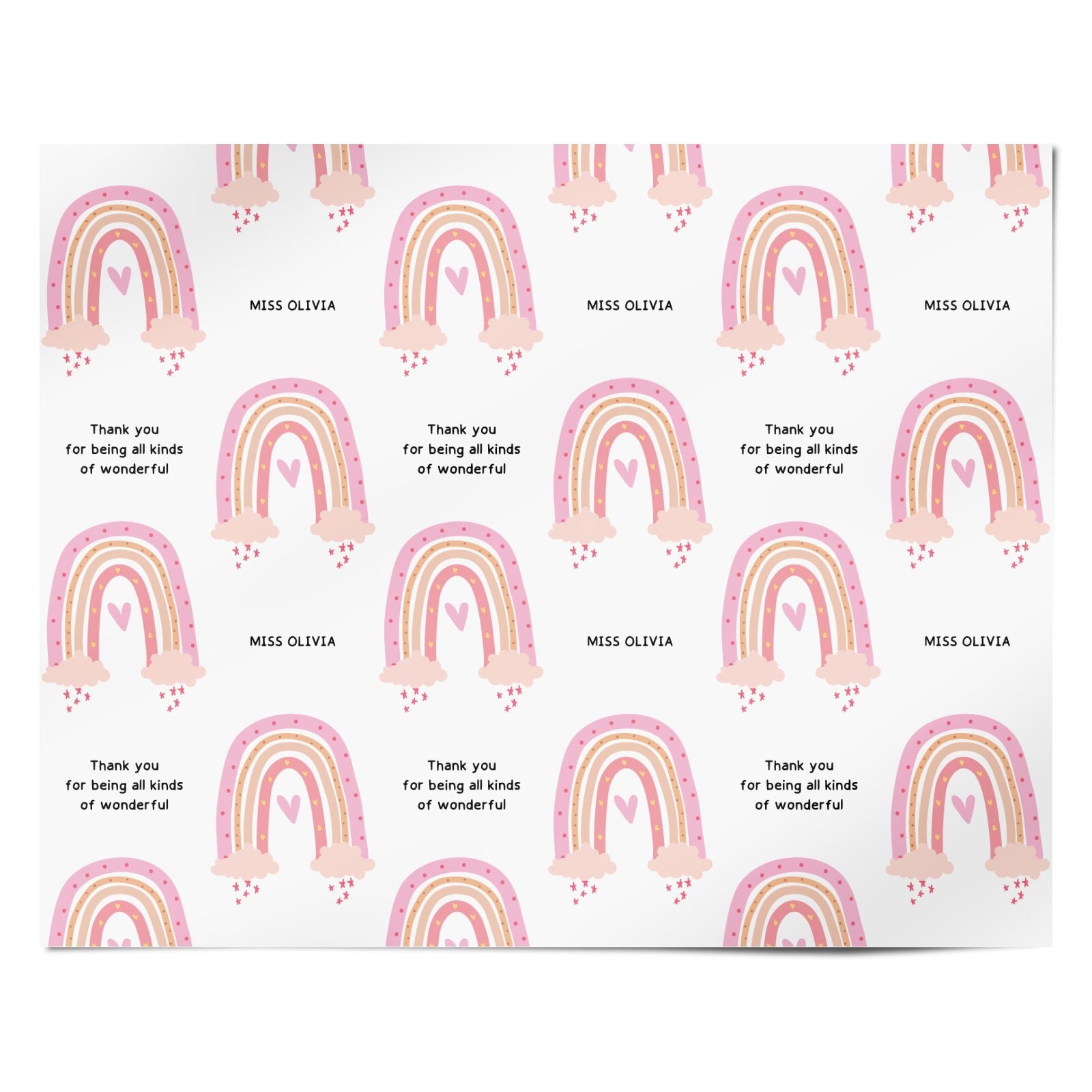 Custom Thank You Teacher Personalised Wrapping Paper Alternative