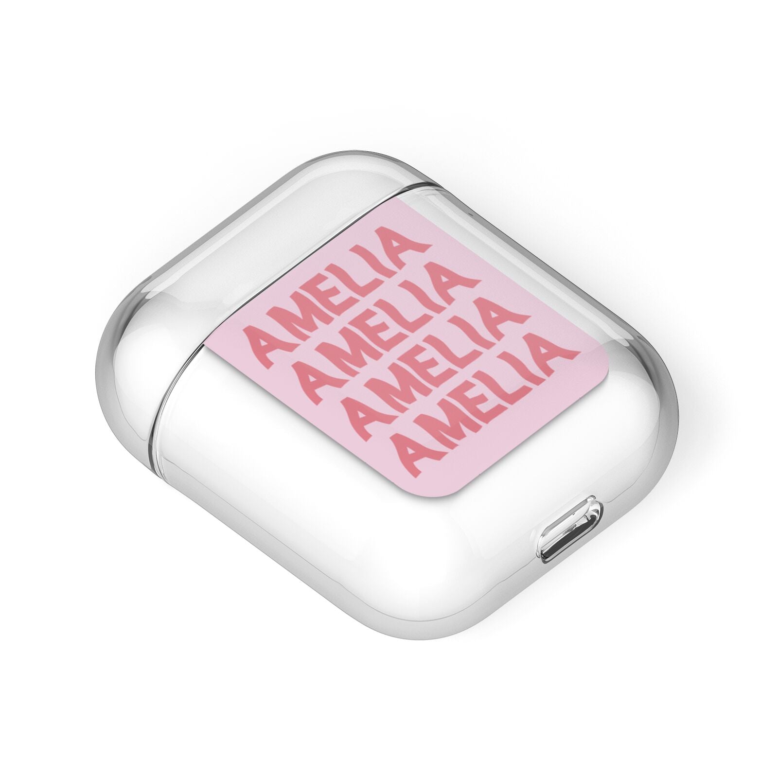Custom Trippy Name AirPods Case Laid Flat