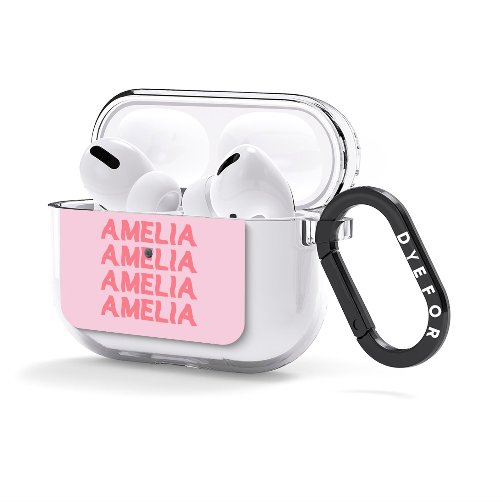 Custom Trippy Name AirPods Clear Case 3rd Gen Side Image