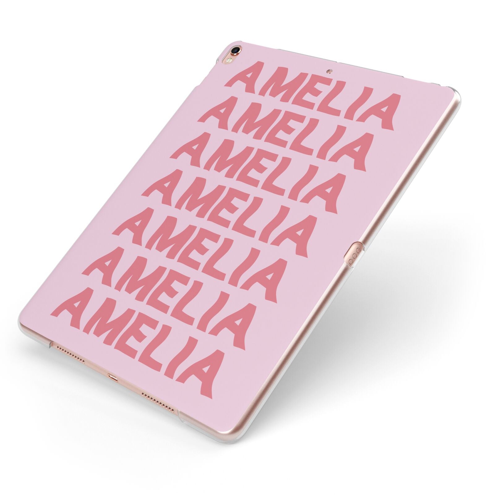 Custom Trippy Name Apple iPad Case on Rose Gold iPad Side View