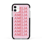 Custom Trippy Name Apple iPhone 11 in White with Black Impact Case