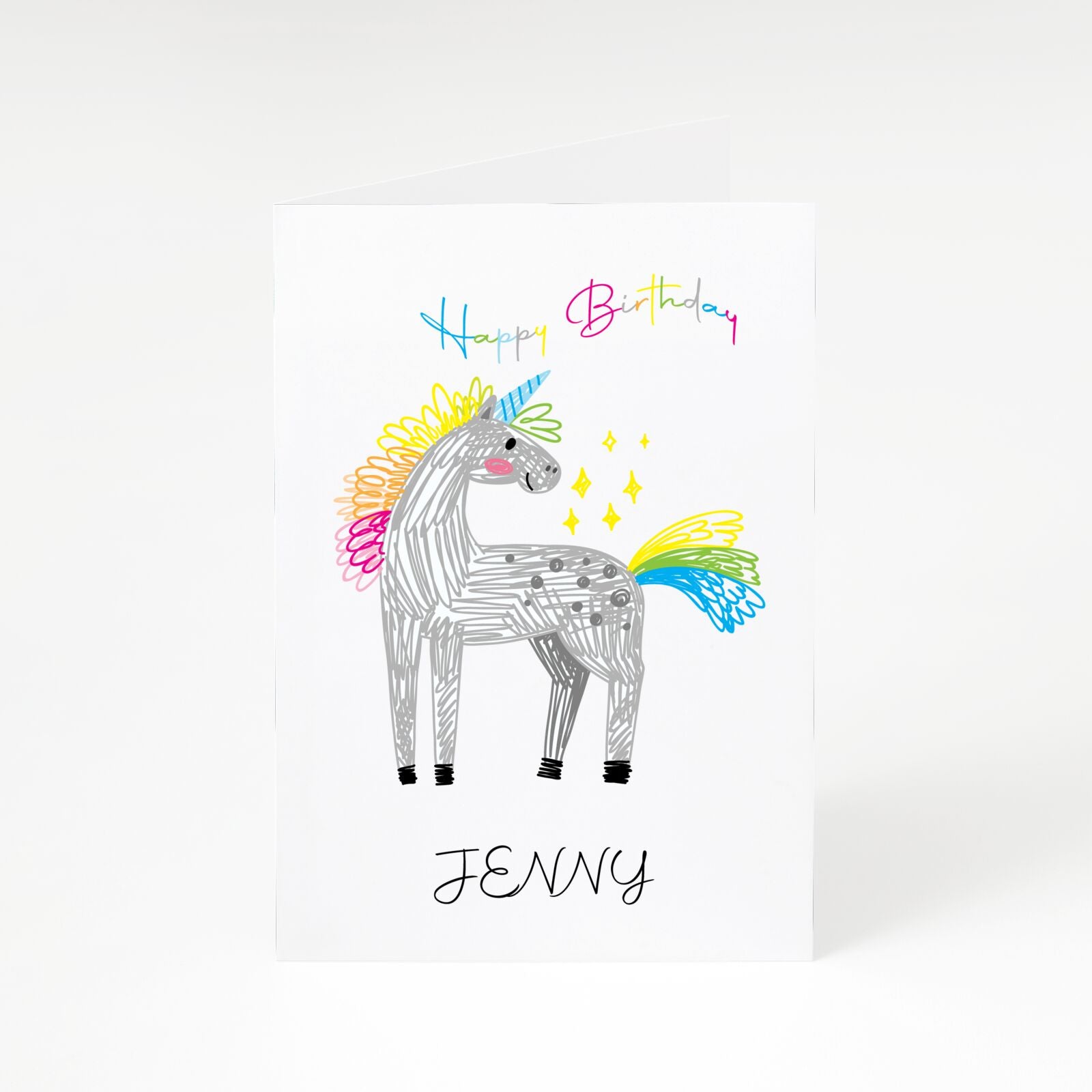 Custom Unicorn A5 Greetings Card