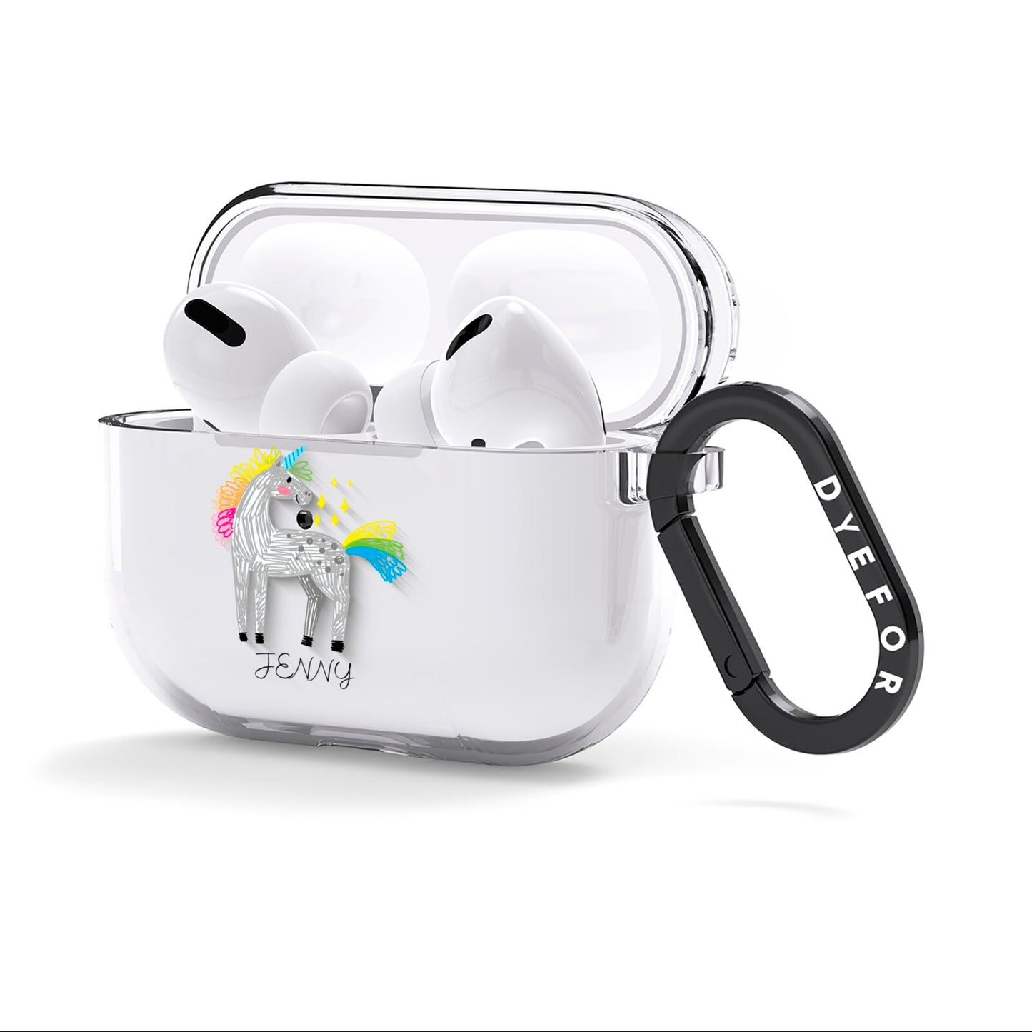 Custom Unicorn AirPods Clear Case 3rd Gen Side Image