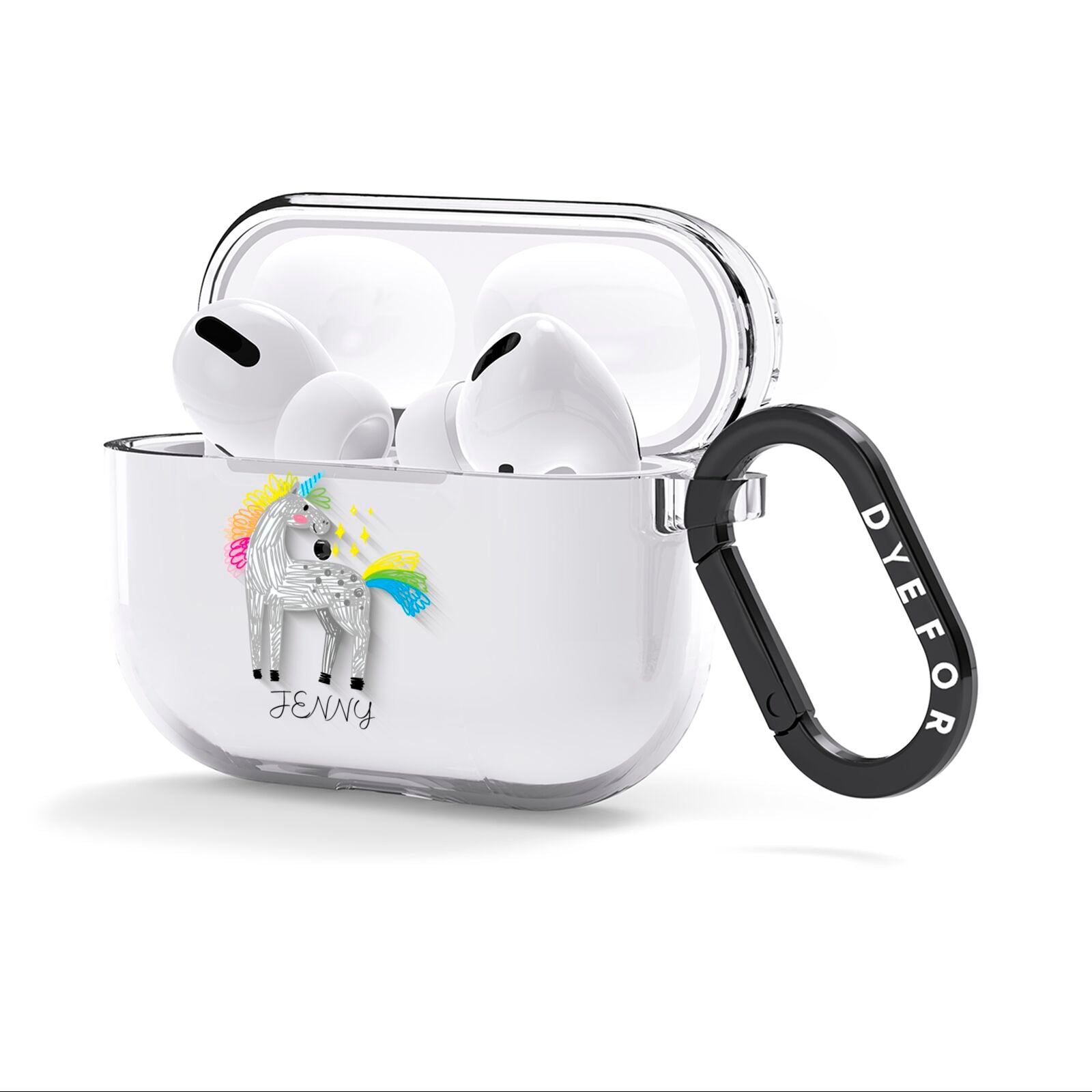Custom Unicorn AirPods Clear Case 3rd Gen Side Image
