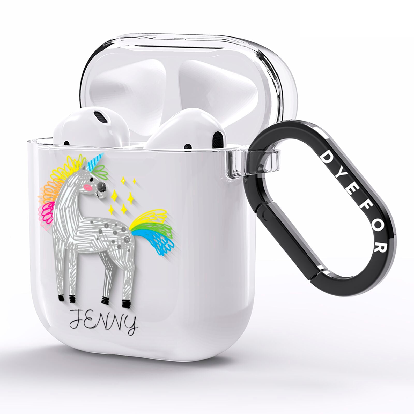 Custom Unicorn AirPods Clear Case Side Image
