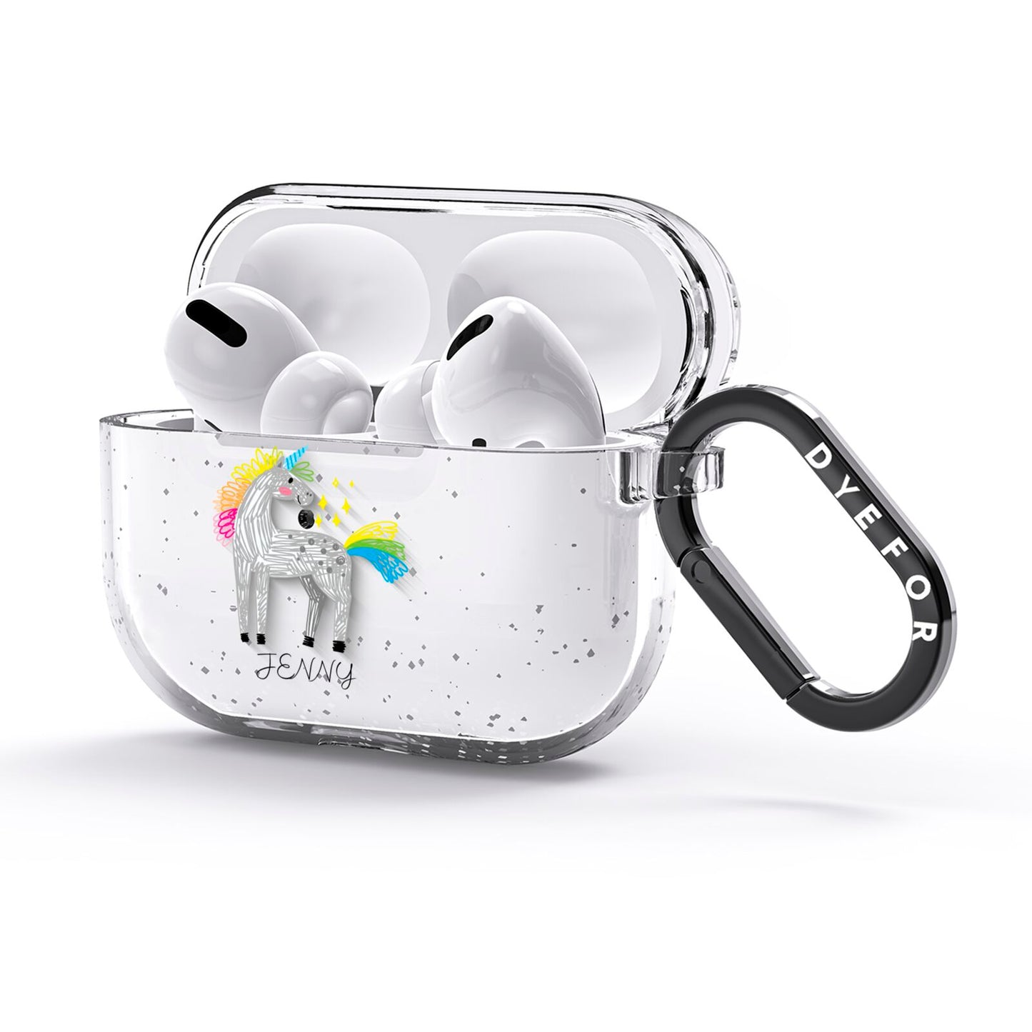 Custom Unicorn AirPods Glitter Case 3rd Gen Side Image