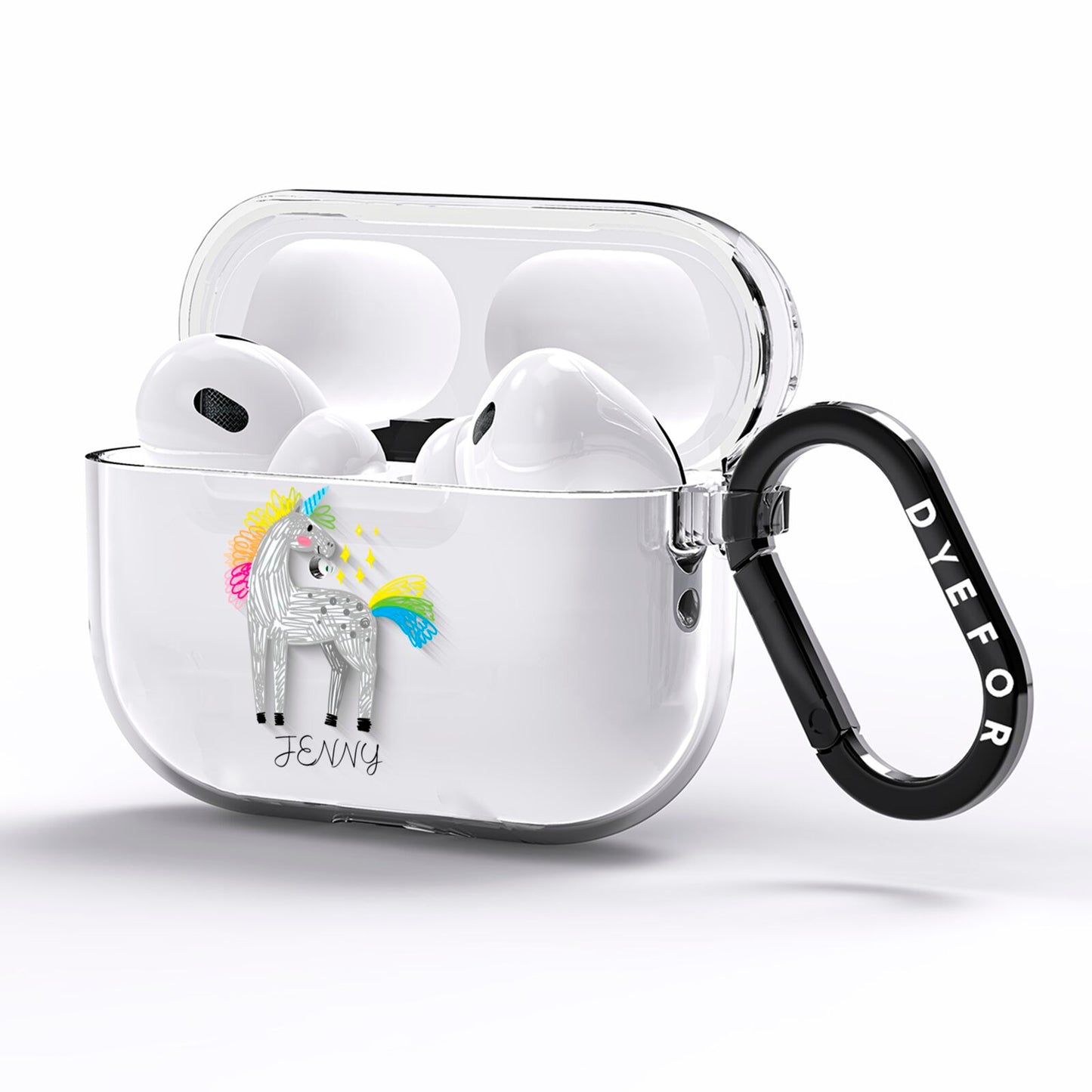 Custom Unicorn AirPods Pro Clear Case Side Image