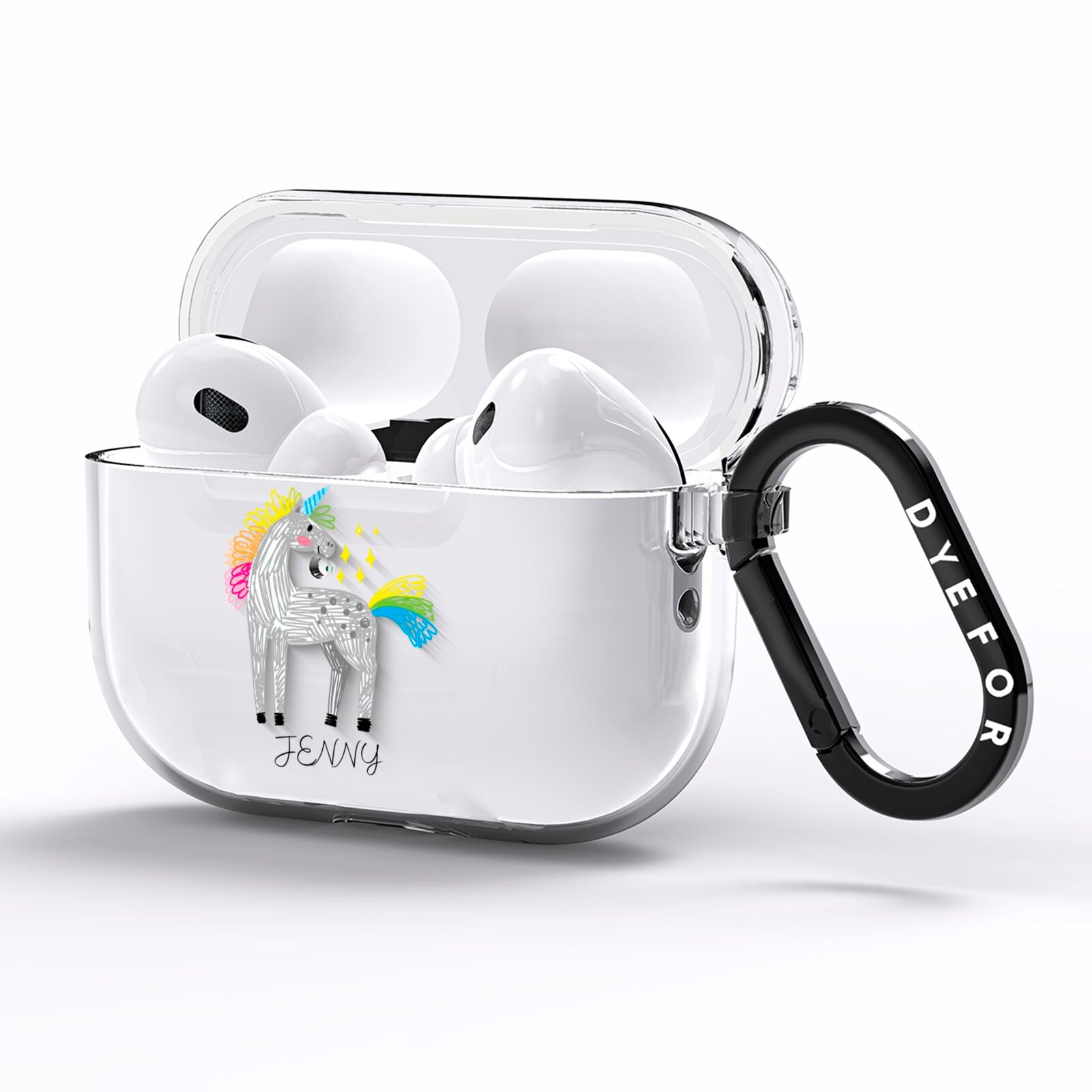 Custom Unicorn AirPods Pro Clear Case Side Image