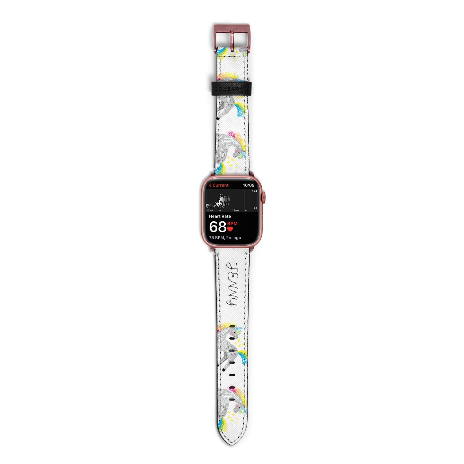 Custom Unicorn Apple Watch Strap Size 38mm with Rose Gold Hardware