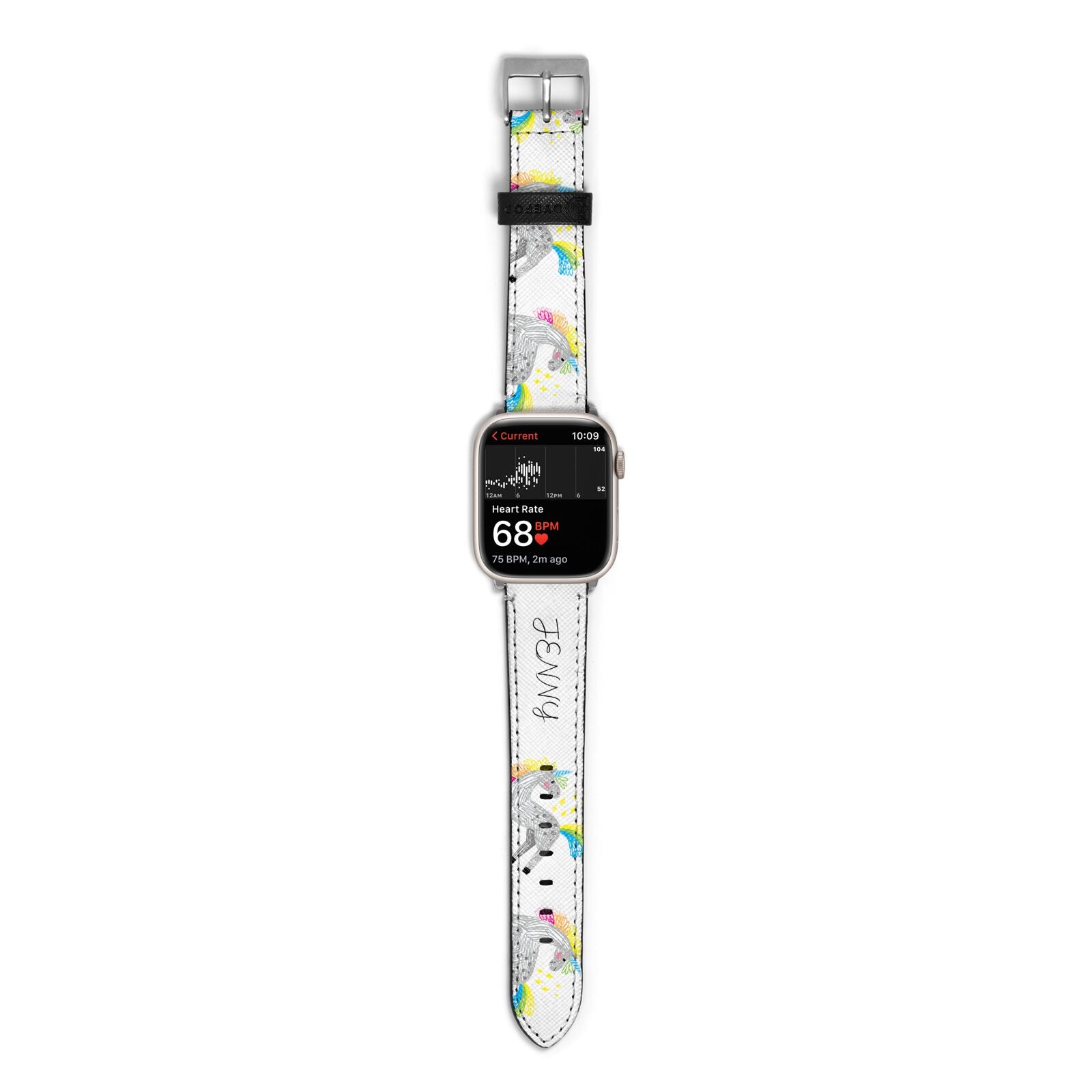 Custom Unicorn Apple Watch Strap Size 38mm with Silver Hardware