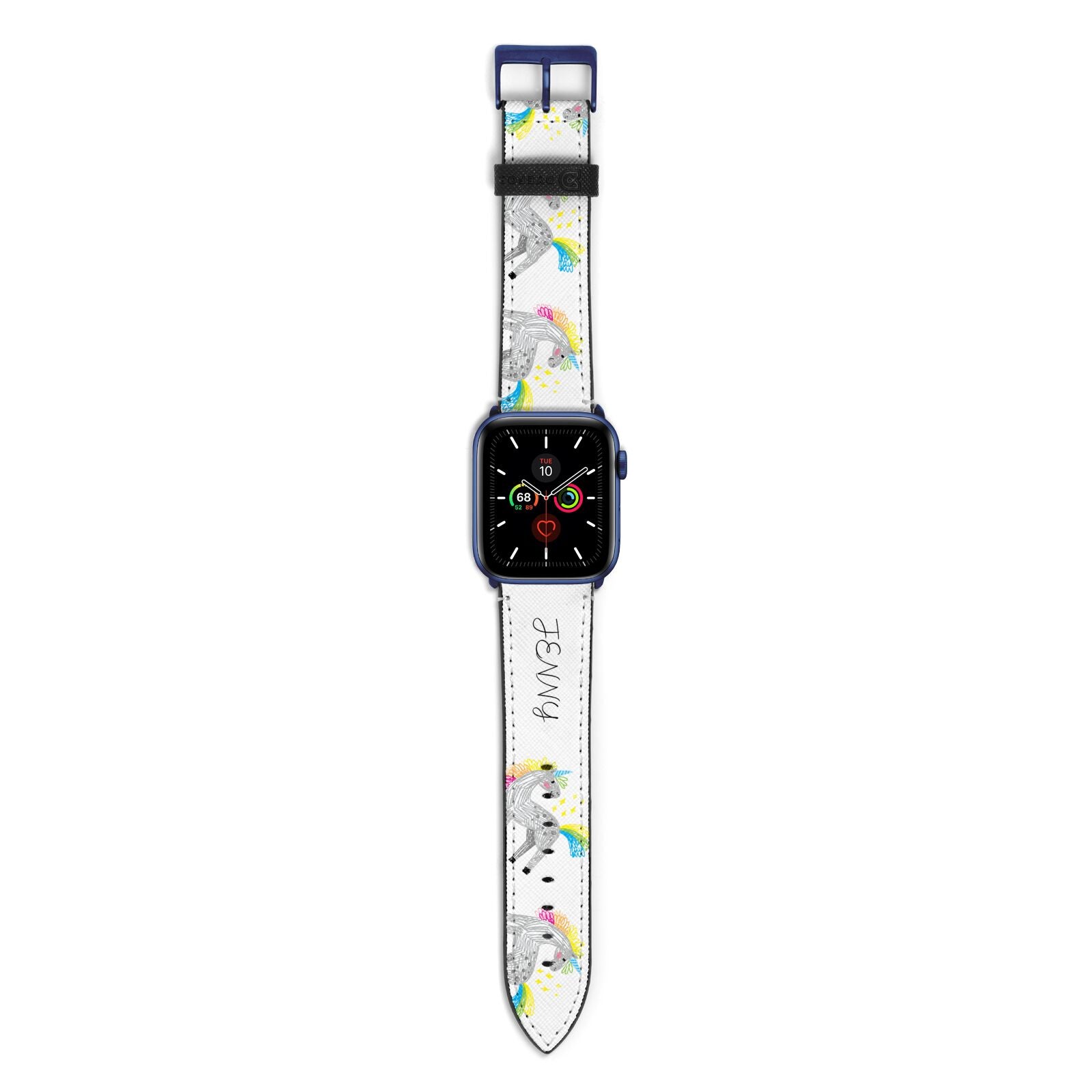 Custom Unicorn Apple Watch Strap with Blue Hardware