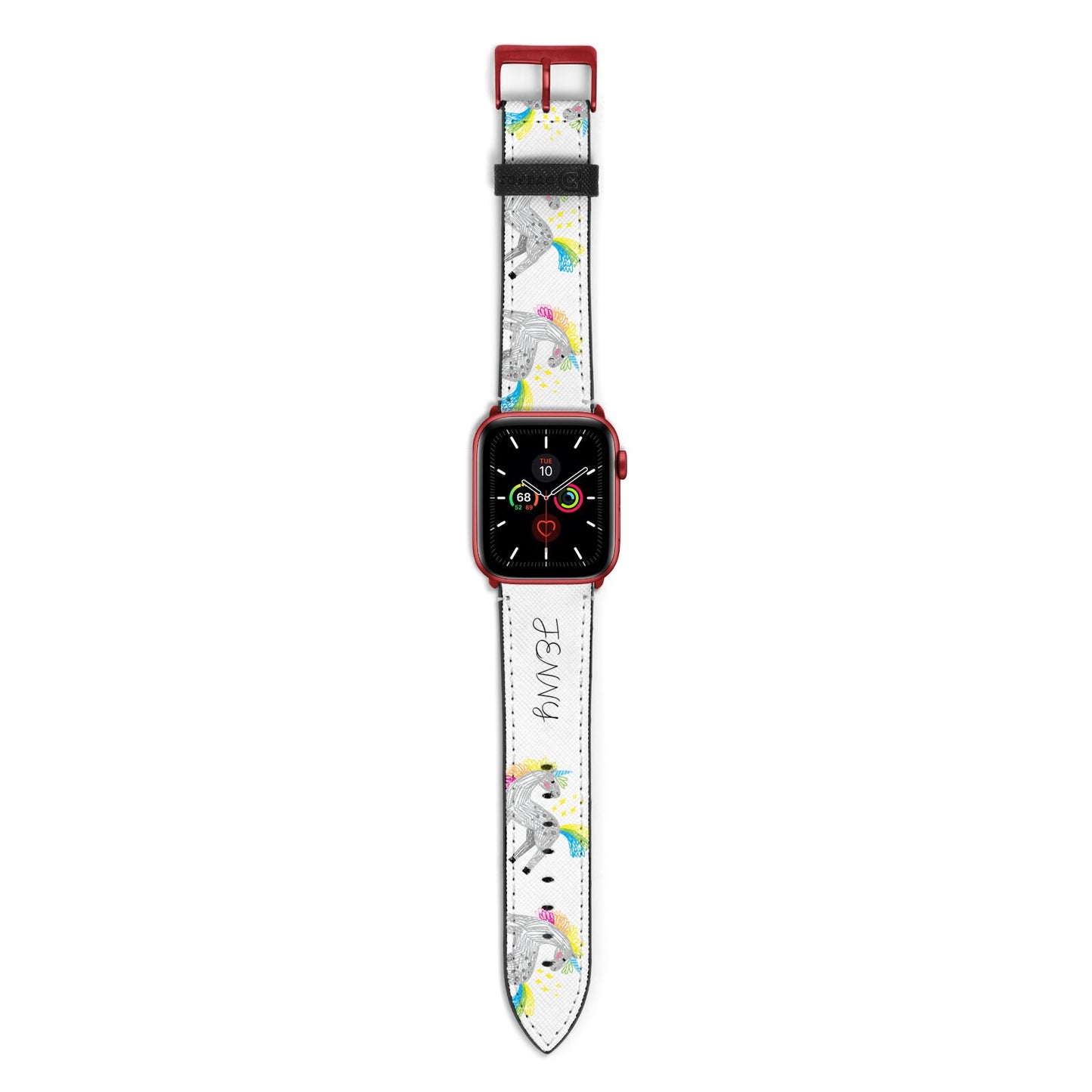 Custom Unicorn Apple Watch Strap with Red Hardware
