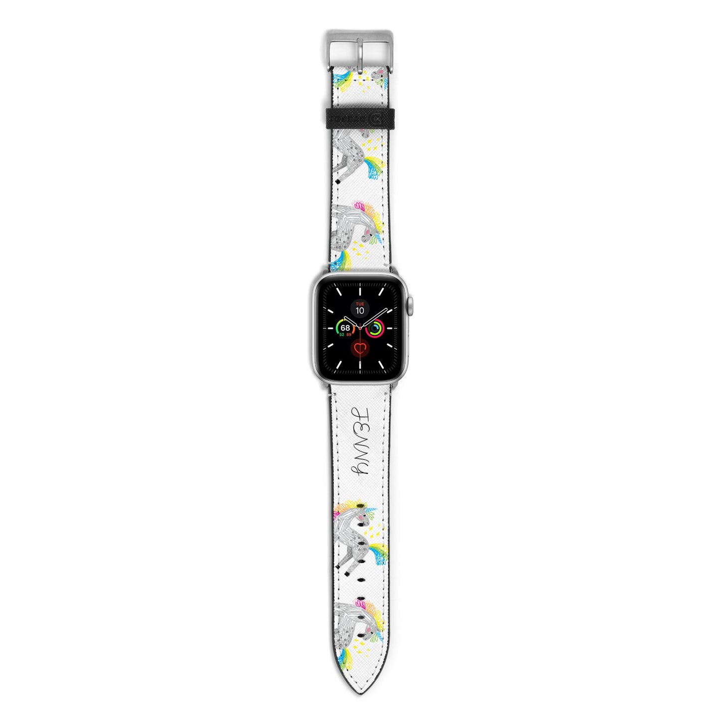 Custom Unicorn Apple Watch Strap with Silver Hardware