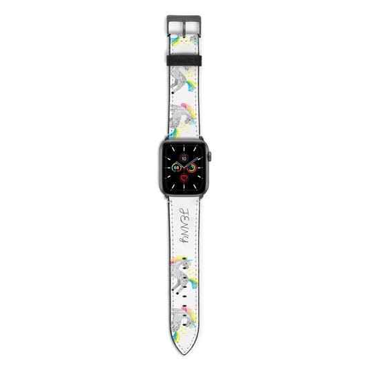 Custom Unicorn Apple Watch Strap with Space Grey Hardware