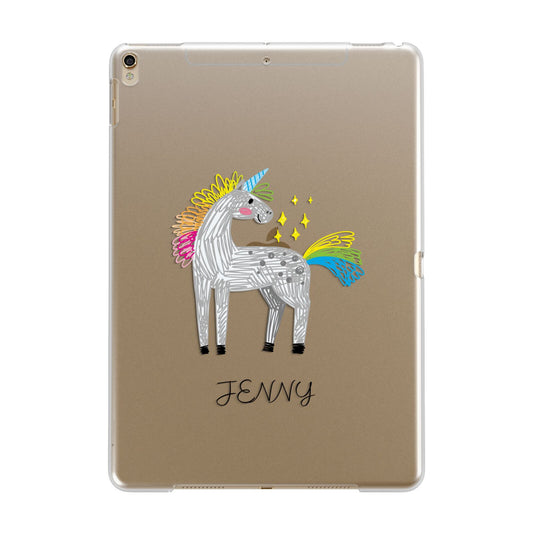 Custom Unicorn Apple iPad Gold Case