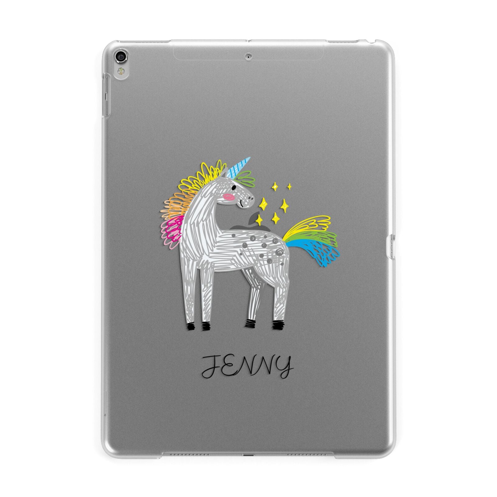 Custom Unicorn Apple iPad Silver Case