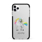 Custom Unicorn Apple iPhone 11 Pro Max in Silver with Black Impact Case