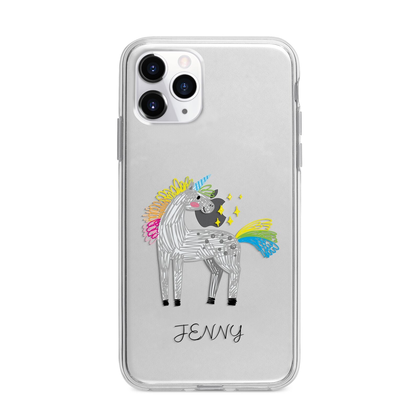 Custom Unicorn Apple iPhone 11 Pro Max in Silver with Bumper Case