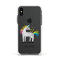 Custom Unicorn Apple iPhone Xs Impact Case White Edge on Black Phone