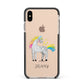 Custom Unicorn Apple iPhone Xs Max Impact Case Black Edge on Gold Phone
