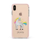Custom Unicorn Apple iPhone Xs Max Impact Case Pink Edge on Gold Phone