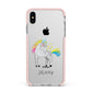 Custom Unicorn Apple iPhone Xs Max Impact Case Pink Edge on Silver Phone