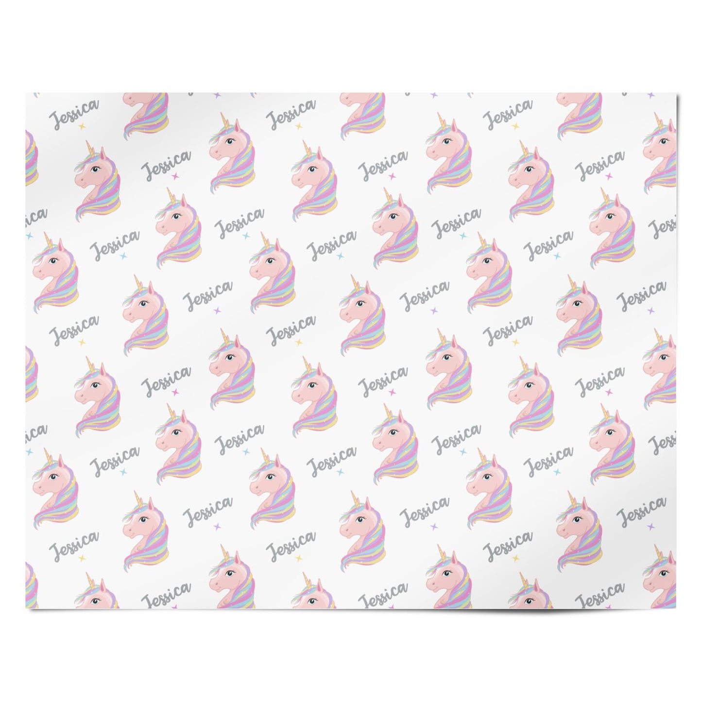 Custom Unicorn Name Personalised Wrapping Paper Alternative