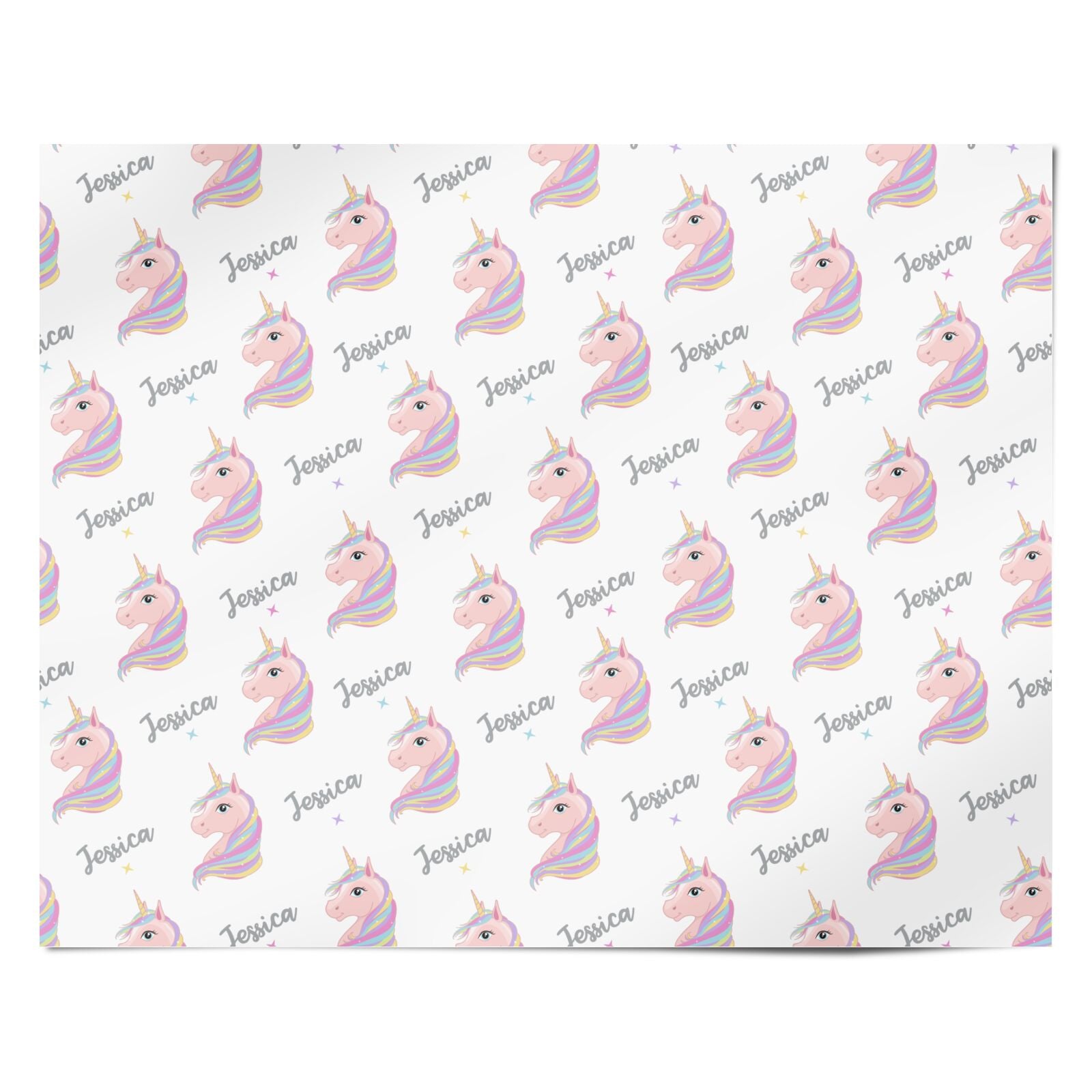 Custom Unicorn Name Personalised Wrapping Paper Alternative