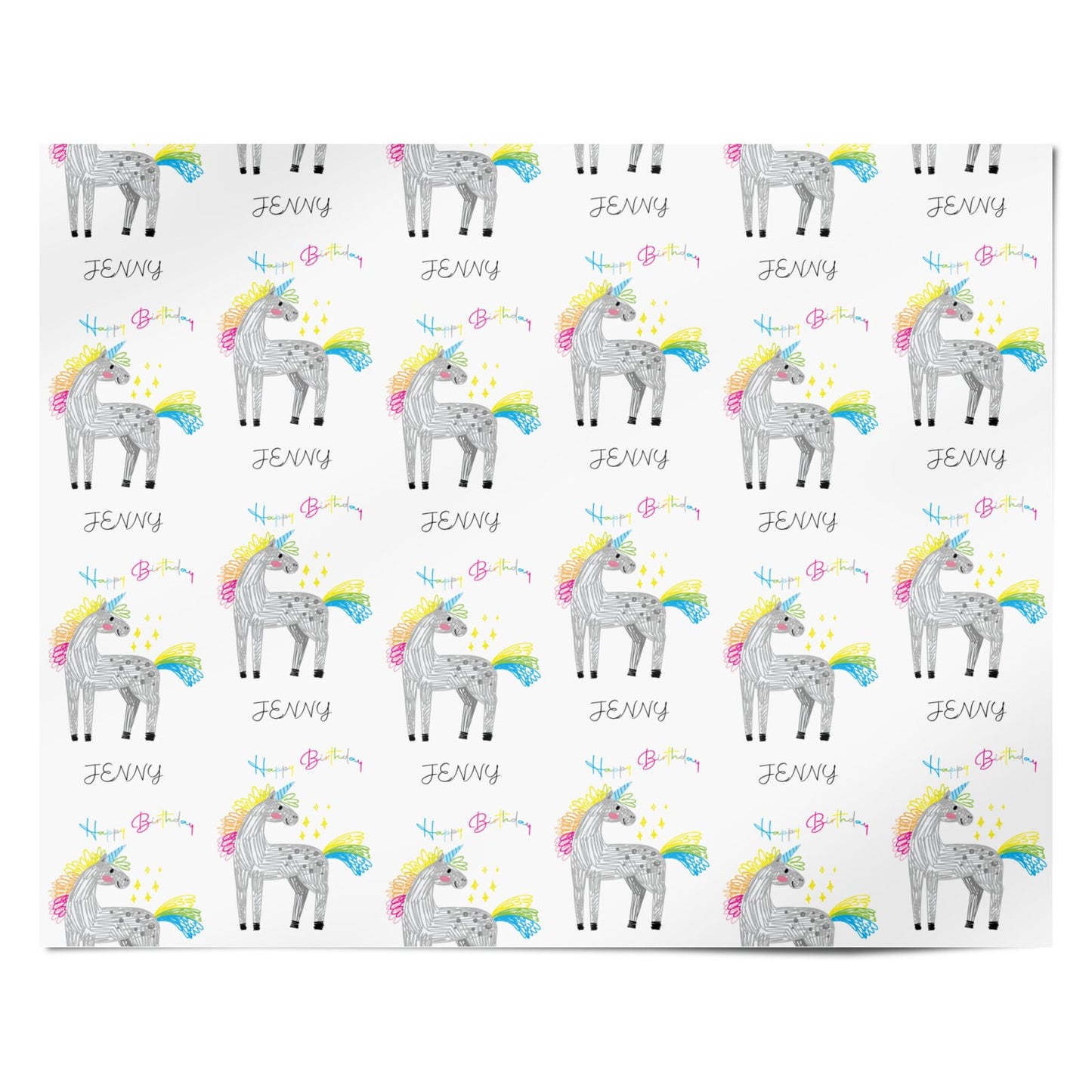 Custom Unicorn Personalised Wrapping Paper Alternative