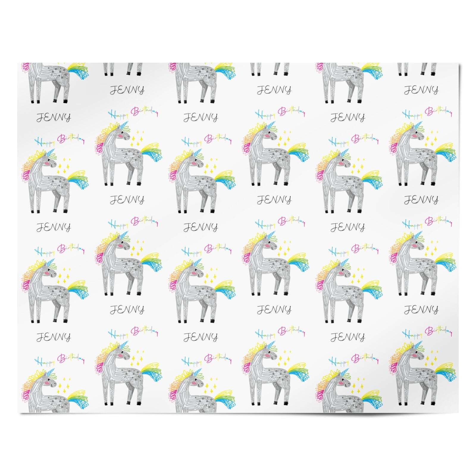Custom Unicorn Personalised Wrapping Paper Alternative