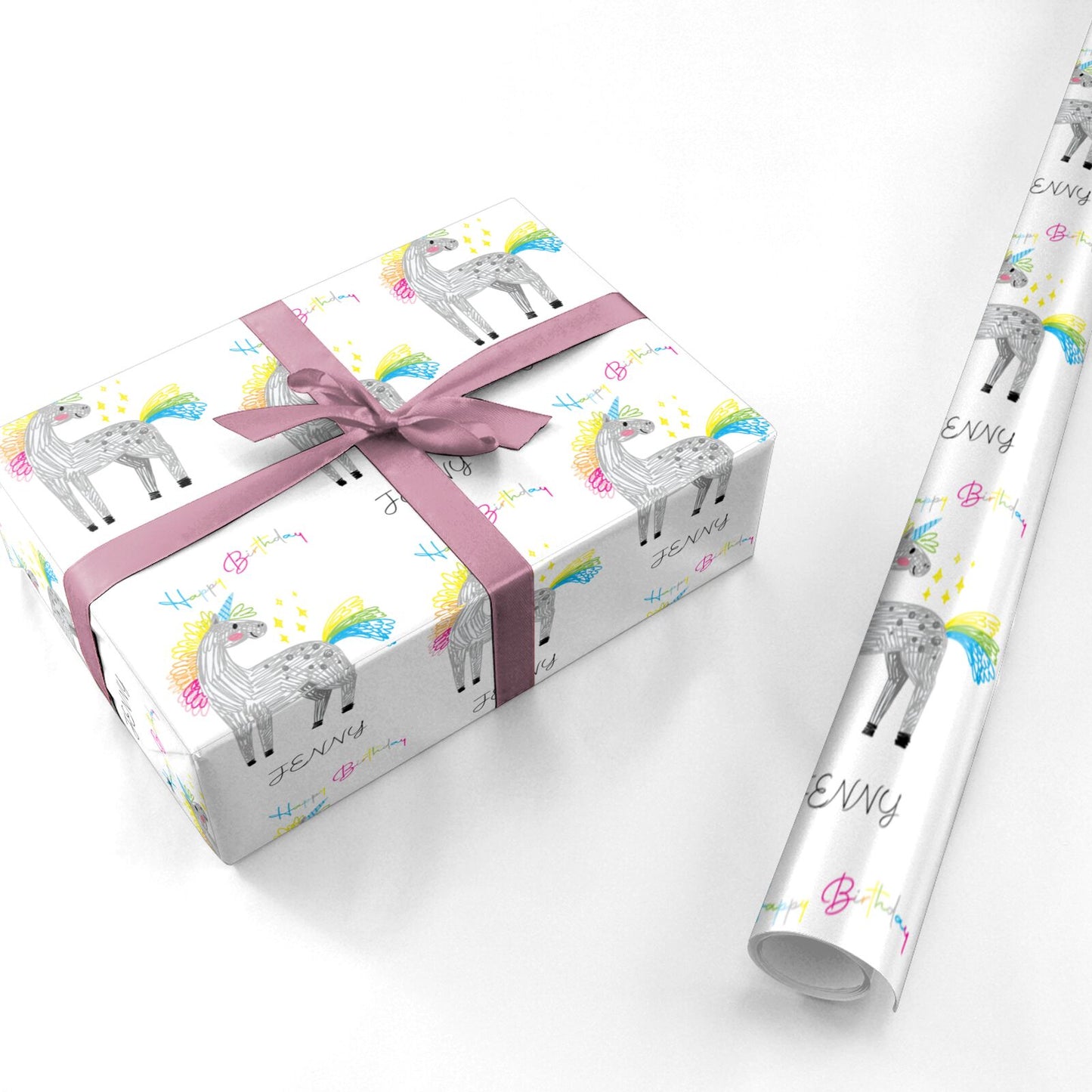 Custom Unicorn Personalised Wrapping Paper