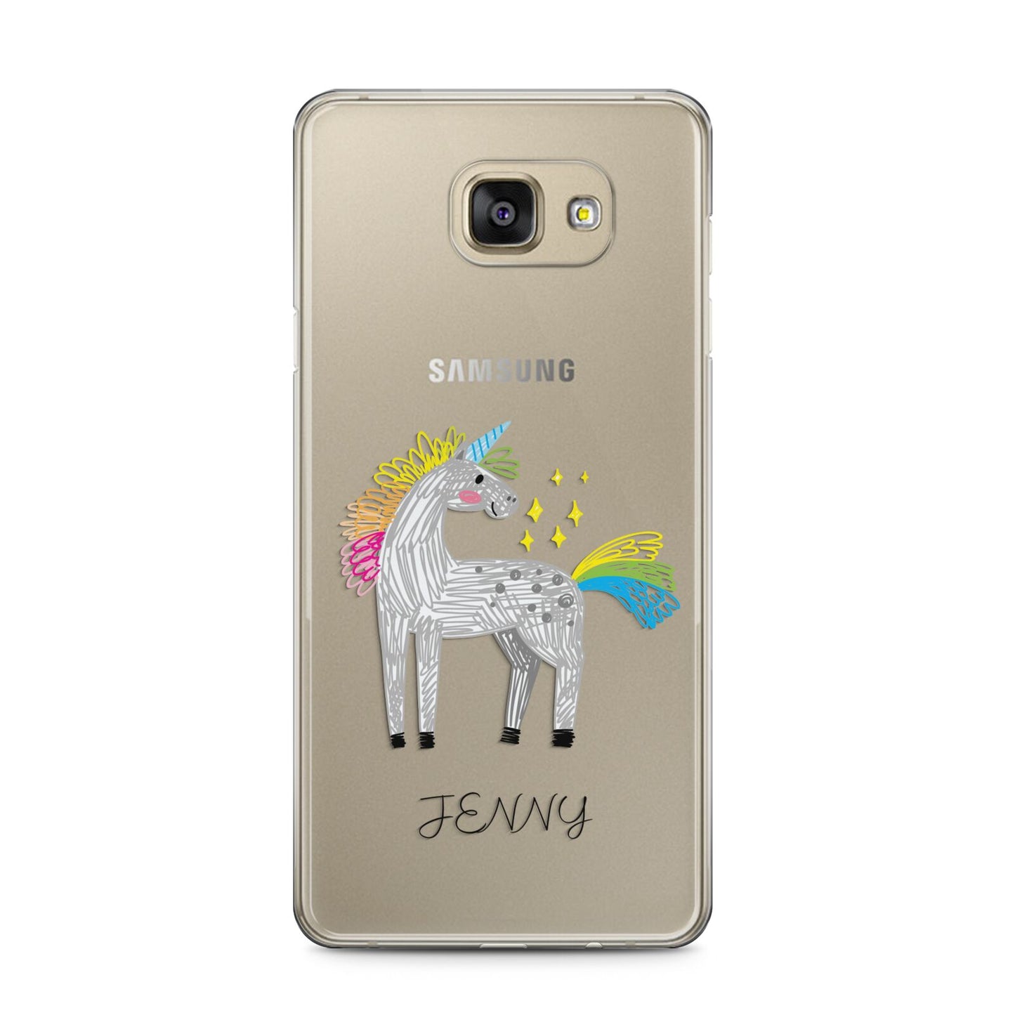 Custom Unicorn Samsung Galaxy A5 2016 Case on gold phone