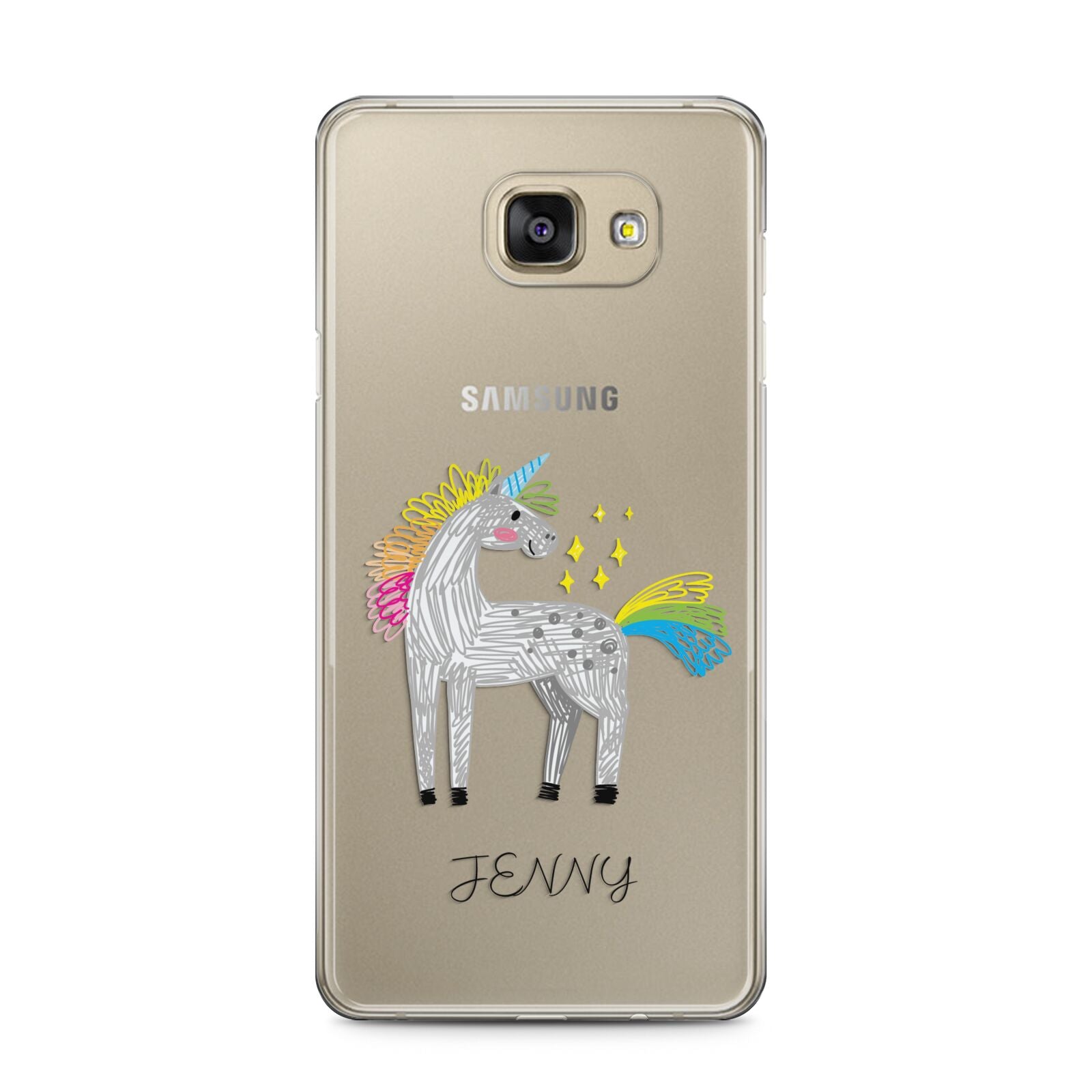 Custom Unicorn Samsung Galaxy A5 2016 Case on gold phone