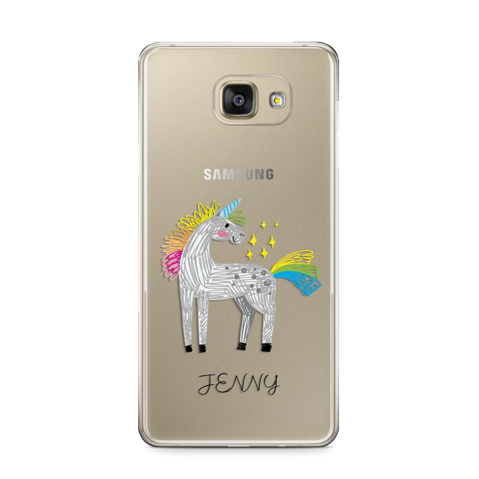 Custom Unicorn Samsung Galaxy A9 2016 Case on gold phone